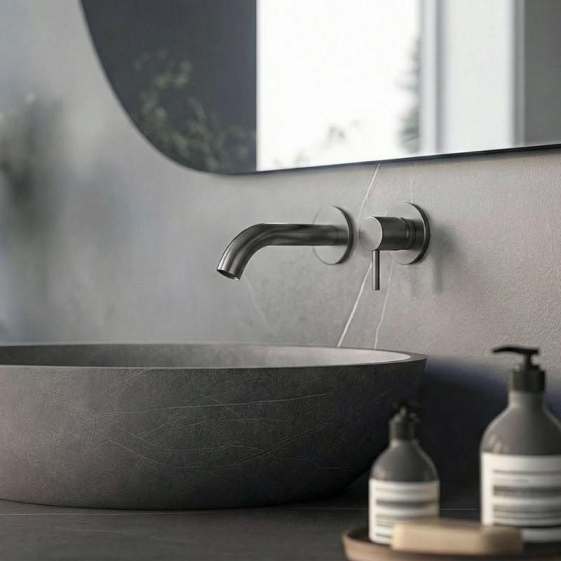 SB Round 316 vstavaná umývadlová batéria Gun Metal PVD 102mm