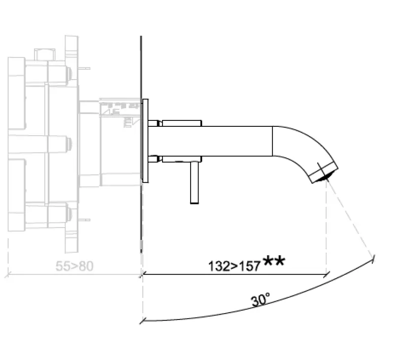 SB Round 316 vstavaná umývadlová batéria Gun Metal PVD 132mm
