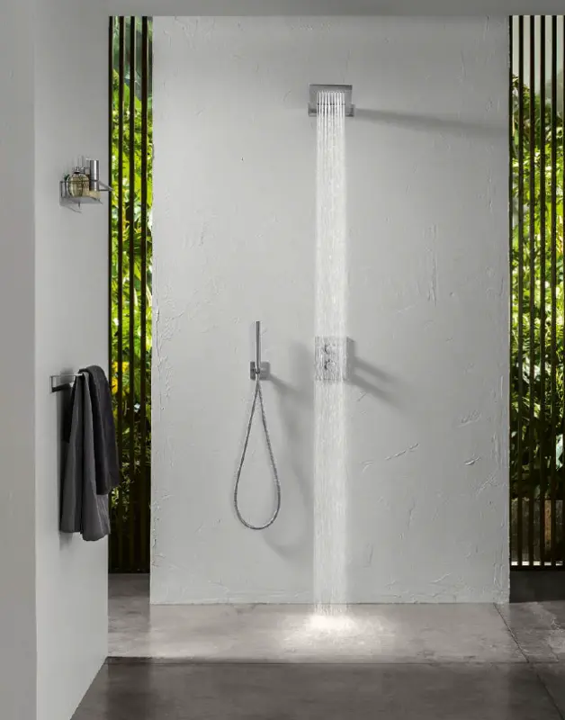 SB 316 Štvorcová ručná sprcha s hadicou a závesným hákom z nehrdzavejúcej ocele