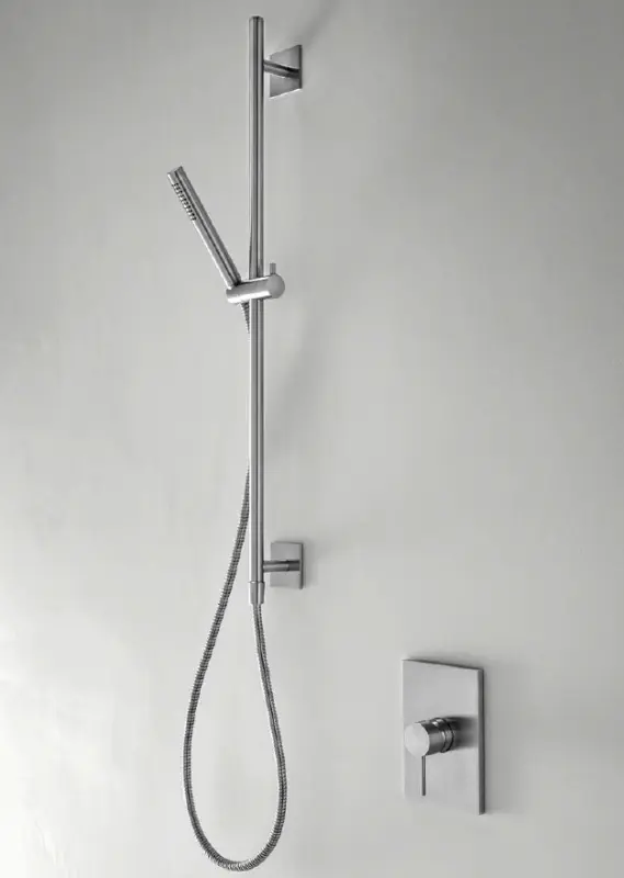 SB 316 Štvorcová sprchová súprava s ručnou sprchou a sprchovou hadicou z nehrdzavejúcej ocele (RVS)