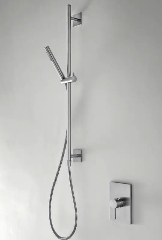 SB 316 Štvorcová sprchová súprava s ručnou sprchou a sprchovou hadicou z nehrdzavejúcej ocele (RVS)