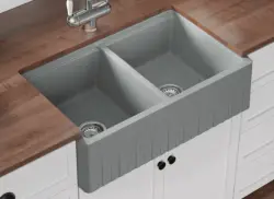GraniteMy Tradition rustikálny dvojitý drez 2-stranný žulový drez 80x50cm čierny montáž na pracovnú dosku, pod montáž a rovná montáž 1208953697
