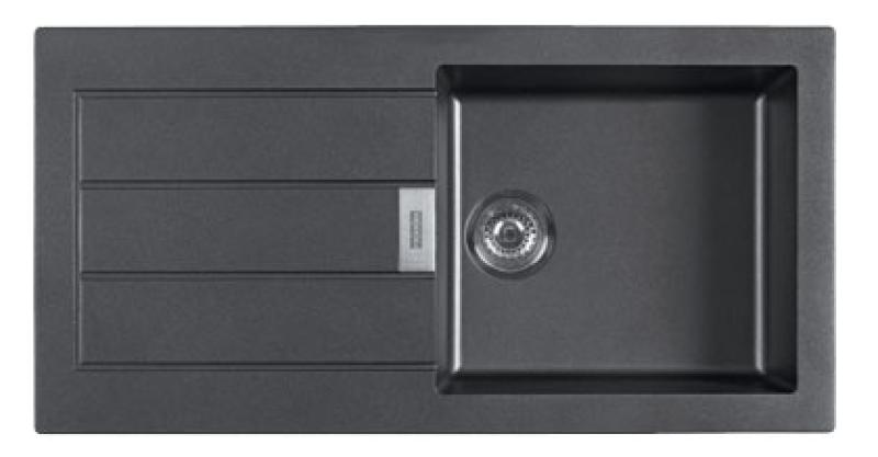 Franke Sirius 2 S2D 611 plastový drez s odkvapkávačom čierny nástavba 100x50 143.0634.480