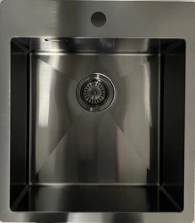 Ausmann Weser nerezový drez antracitová farba PVD Gun Metal 45x51 s otvorom pre batériu spodná montáž, plochá montáž a vrchná montáž 067120