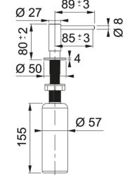 Franke Atlas vstavaný dávkovač mydla PVD gun metal 112.0717.103