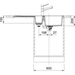 Franke Sirius 2 S2D 651 čierna plastová 1,5 jednoapolhodinová umývadlo s odkvapkávačom, montáž 100x50 143.0634.554