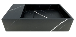 Solid-S Marble pevný povrch fontány B40xD22xH10cm mramor mat čierna 1208953898