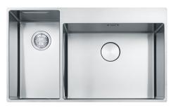 Franke Box Center BWX220-54-27 nerezový drez vpravo s doskou na krájanie, súpravou nožov a drôteným košom 86x51cm 127.0587.644