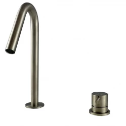 Waterevolution Flow 2-otvorová umývadlová batéria plne z nehrdzavejúcej ocele s malým V 120mm výtokom T1121VIE