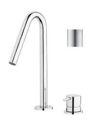 Waterevolution Flow 2-otvorová umývadlová batéria plne z nehrdzavejúcej ocele s malým V 120mm výtokom T1121VIE