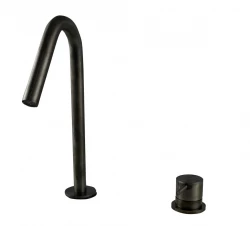 Waterevolution Flow 2-otvorová umývadlová batéria PVD Gun Metal s malým V 120mm výtokom T1121VGME