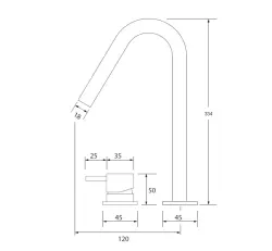 Waterevolution Flow 2-otvorová umývadlová batéria chróm s vysokým výtokom V 120 mm T1122V01