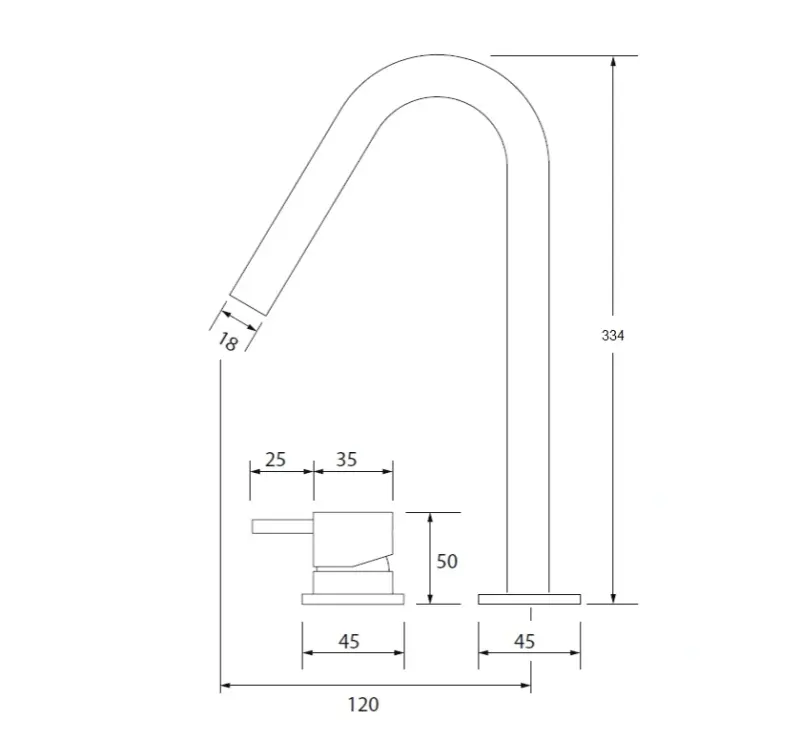 Waterevolution Flow 2-otvorová umývadlová batéria chróm s vysokým výtokom V 120 mm T1122V01