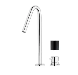 Waterevolution Flow 2-otvorová umývadlová batéria čierna s vysokým výtokom 120 mm T1122VPR