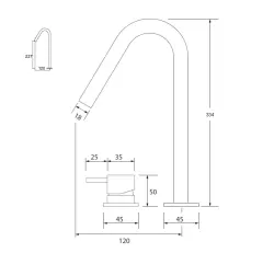 Waterevolution Flow 2-otvorová umývadlová batéria biela s vysokým výtokom V 120mm T1122VBR