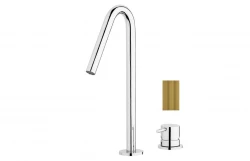 Waterevolution Flow 2-otvorová umývadlová batéria kartáčovaná mosadz s vysokým výtokom 120 mm T1122VLE