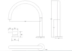 Waterevolution Flow 2-otvorová umývadlová batéria chróm s nízkym U 113 mm výtokom T1121U01