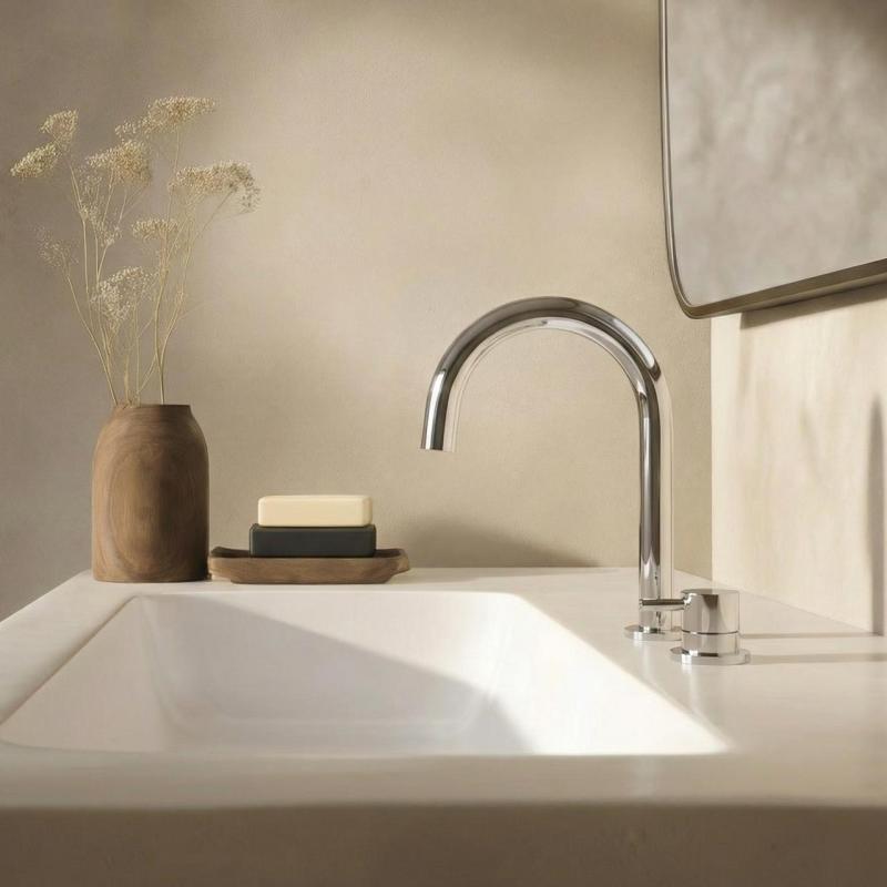 Waterevolution Flow 2-otvorová umývadlová batéria chróm s nízkym U 113 mm výtokom T1121U01