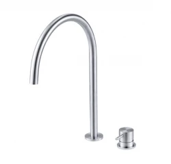 Waterevolution Flow 2-otvorová umývadlová batéria úplne z nehrdzavejúcej ocele s nízkym U 200mm výtokom T1121UIE