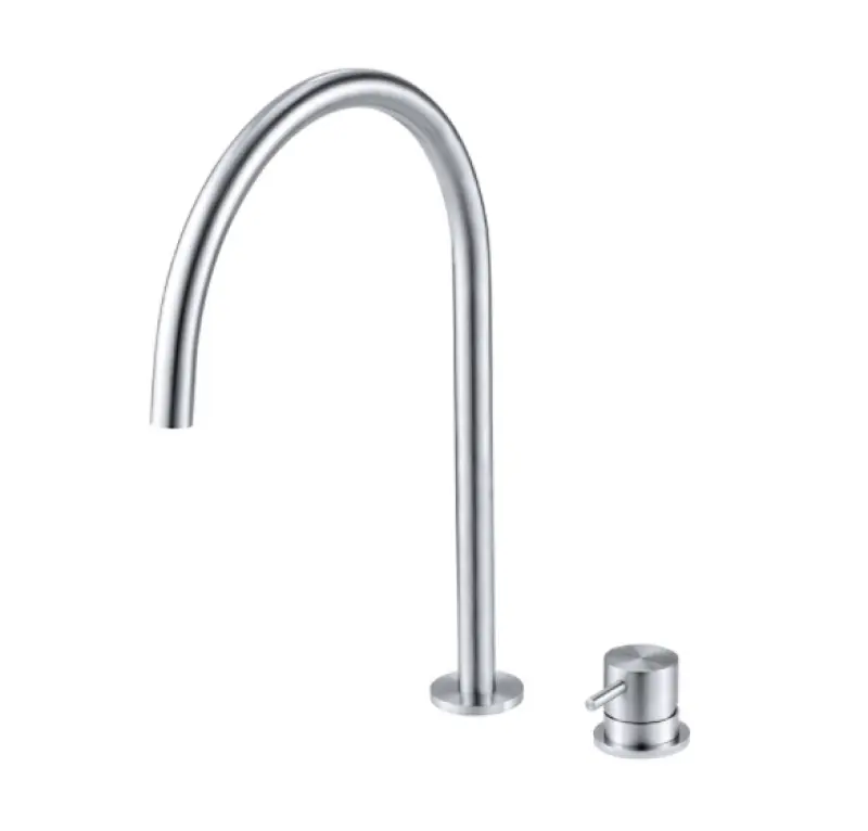 Waterevolution Flow 2-otvorová umývadlová batéria úplne z nehrdzavejúcej ocele s nízkym U 200mm výtokom T1121UIE