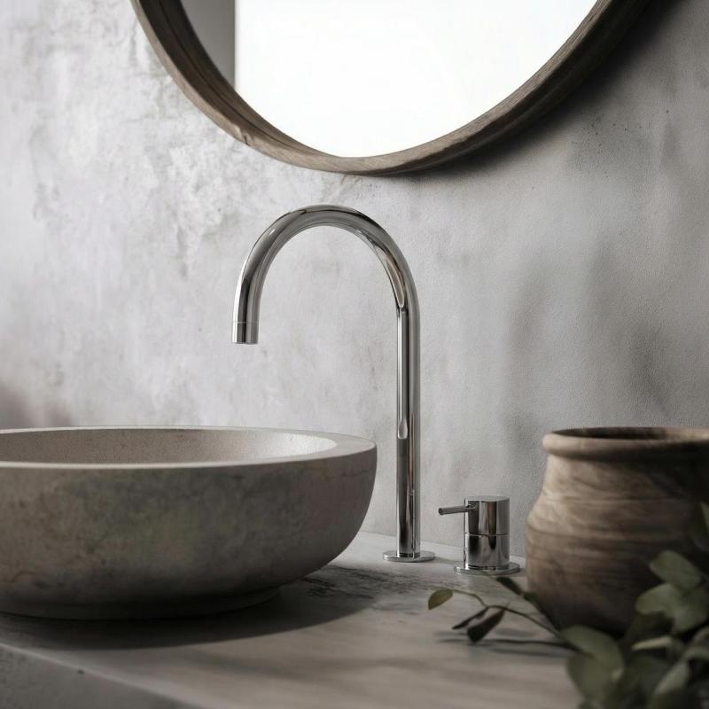 Waterevolution Flow 2-otvorová umývadlová batéria chróm s nízkym U 200mm výtokom T1122U01