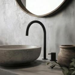 Waterevolution Flow 2-otvorová umývadlová batéria čierna s vysokým U 200 mm výtokom T1122UPR