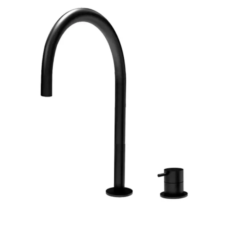 Waterevolution Flow 2-otvorová umývadlová batéria čierna s vysokým U 200 mm výtokom T1122UPR