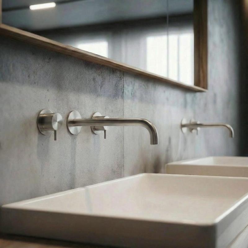 Waterevolution Flow 3-otvorová vstavaná batéria k umývadlu, celonerezová, s výtokom 21 cm T1163FIE-21