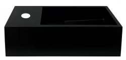 Solid-S Fontána z kompozitného materiálu, matná čierna, rozmery Š36 x H18 x V10 cm, s krytom, model s výtokom na ľavej strane, 1208954158