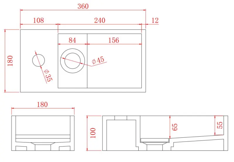 Solid-S Fontána z kompozitného materiálu, matná čierna, rozmery Š36 x H18 x V10 cm, s krytom, model s výtokom na ľavej strane, 1208954158