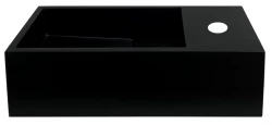Solid-S Fontána z kompozitného materiálu, matná čierna, rozmery Š36 x H18 x V10 cm, s krytom, model s výtokom na pravej strane, č. 1208954163