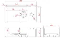 Solid-S Fontána z kompozitného materiálu, matná čierna, rozmery Š36 x H18 x V10 cm, s krytom, model s výtokom na pravej strane, č. 1208954163