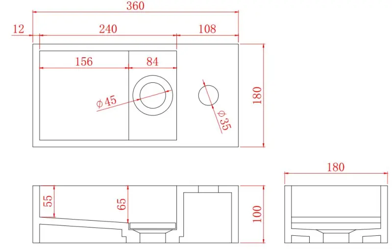 Solid-S Fontána z kompozitného materiálu, matná čierna, rozmery Š36 x H18 x V10 cm, s krytom, model s výtokom na pravej strane, č. 1208954163
