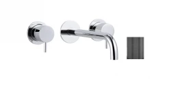 Waterevolution Flow 3-otvorová vstavaná umývadlová batéria PVD Gun Metal s výtokom 15 cm T1163FGME-15