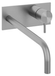 Vodovodná batéria Watervolution Flow s krycou doskou, celá z nehrdzavejúcej ocele, s výtokom 21 cm T1161BIE-21