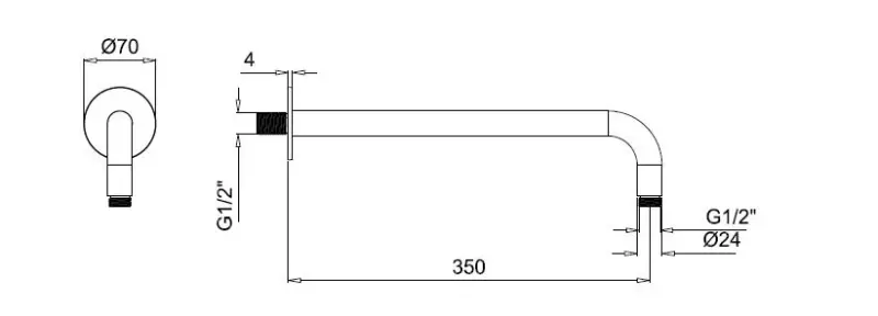 SB Round Shower Set Brushed Brass PVD Recessed Complete 1208954245