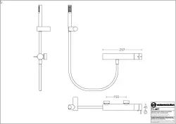 Waterevolution Flow sprchový termostat s sprchovou sadou PVD kartáčovaná meď T140TCPE