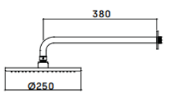 Waterevolution Flow hlavová sprcha 250 mm s nástenným pripojením PVD Meď T164125CPE