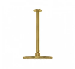 Waterevolution Flow hlavová sprcha 250 mm s pripojením na strop, brúsená mosadz T164225LE