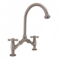 PB classic Nostalgická klasická kuchynská batéria z nehrdzavejúcej ocele s variabilnou vzdialenosťou medzi otvormi 2 otvory 18-25 cm 1208954353