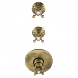 PB Classic nostalgický vstavaný sprchový termostat s 2 uzatváracími ventilmi bronz