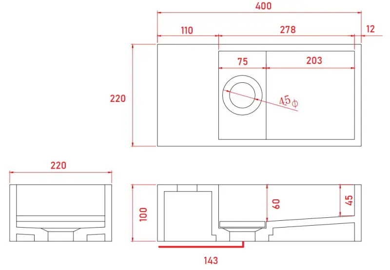 Solid-S Marble pevný povrch umývadlo B40xD22xH10cm mramor matná čierna ľavá bez otvoru pre batériu 1208954632