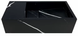 Solid-S Mramorový pevný povrch fontány B36xD18xH10cm mramor matný čierny vľavo bez dierky pre kohútik 1208954636