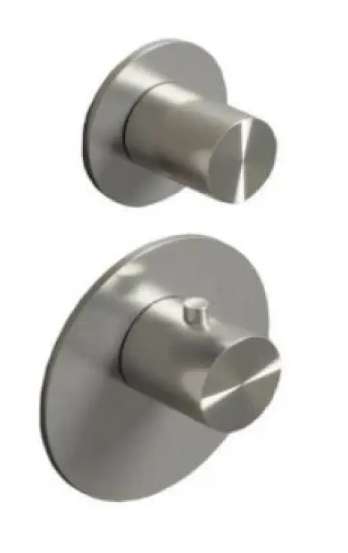 SB 316 AESTHETICS Round Zabudovaný termostatický kohútik s 1 výstupom / uzatvárací kohútik, kompletne z nehrdzavejúcej ocele 1208954889