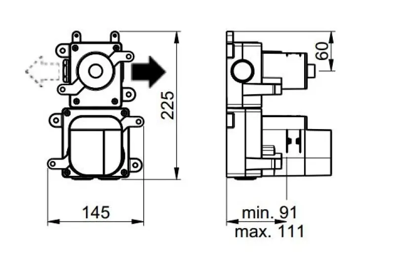 SB 316 ESTETIKA Okrúhla vstavaná termostatická batéria s 1 výstupom / uzatváracím ventilom PVD brúsený gun metal 1208954896