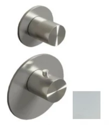 SB AESTHETICS Okrúhla vstavaná termostatická batéria s 2 vývodmi / zastavovacím ventilom matná biela 1208954917