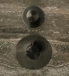 SB 316 AESTHETICS Okrúhly vstavaný termostatický ventil s 2 výstupmi / stop-omstelventil PVD gun metal brúsený 1208954918