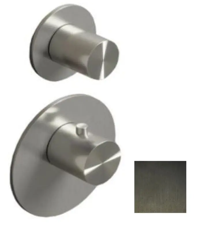 SB 316 AESTHETICS Okrúhly vstavaný termostatický ventil s 2 výstupmi / stop-omstelventil PVD gun metal brúsený 1208954918