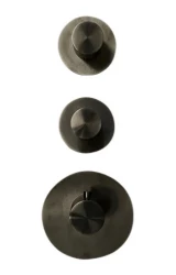 SB 316 AESTHETICS Round Zabudovaný termostatický ventil s 2 výstupmi / 2 x uzatvárací ventil PVD gun metal brúsený 1208954945