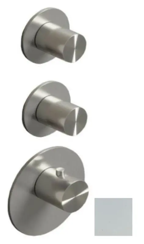 SB AESTHETICS Okrúhla vstavaná termostatická batéria so 4 výstupmi / 2x stop-omietková batéria matná biela 1208954962